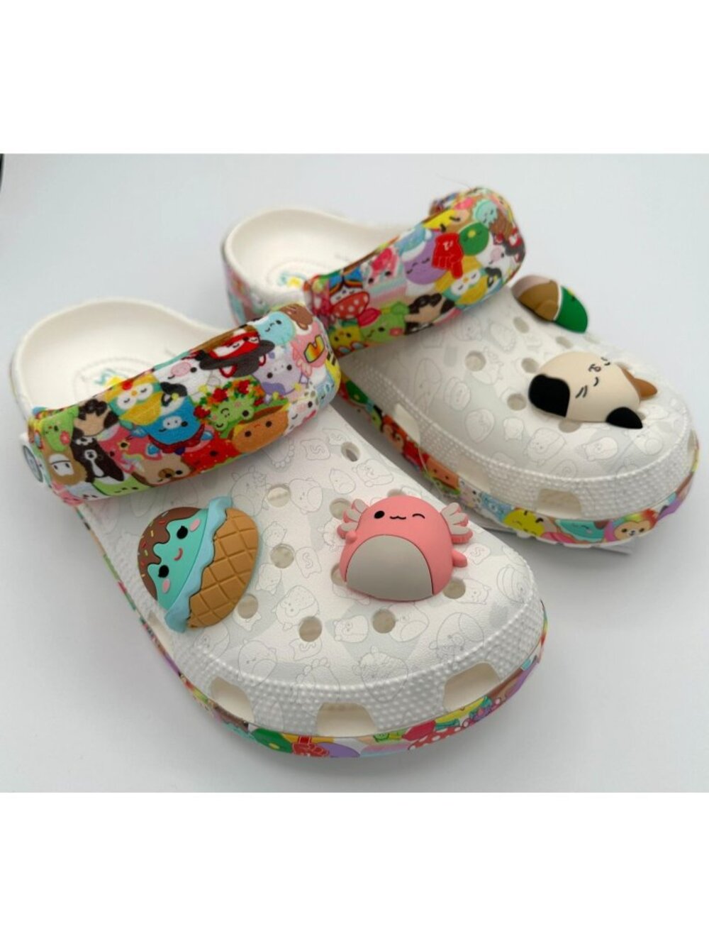 Crocs Squishmallows Clogs M8 W10 White Colorful Classic Cartoon Shoe Charms NEW - Picture 2 of 16